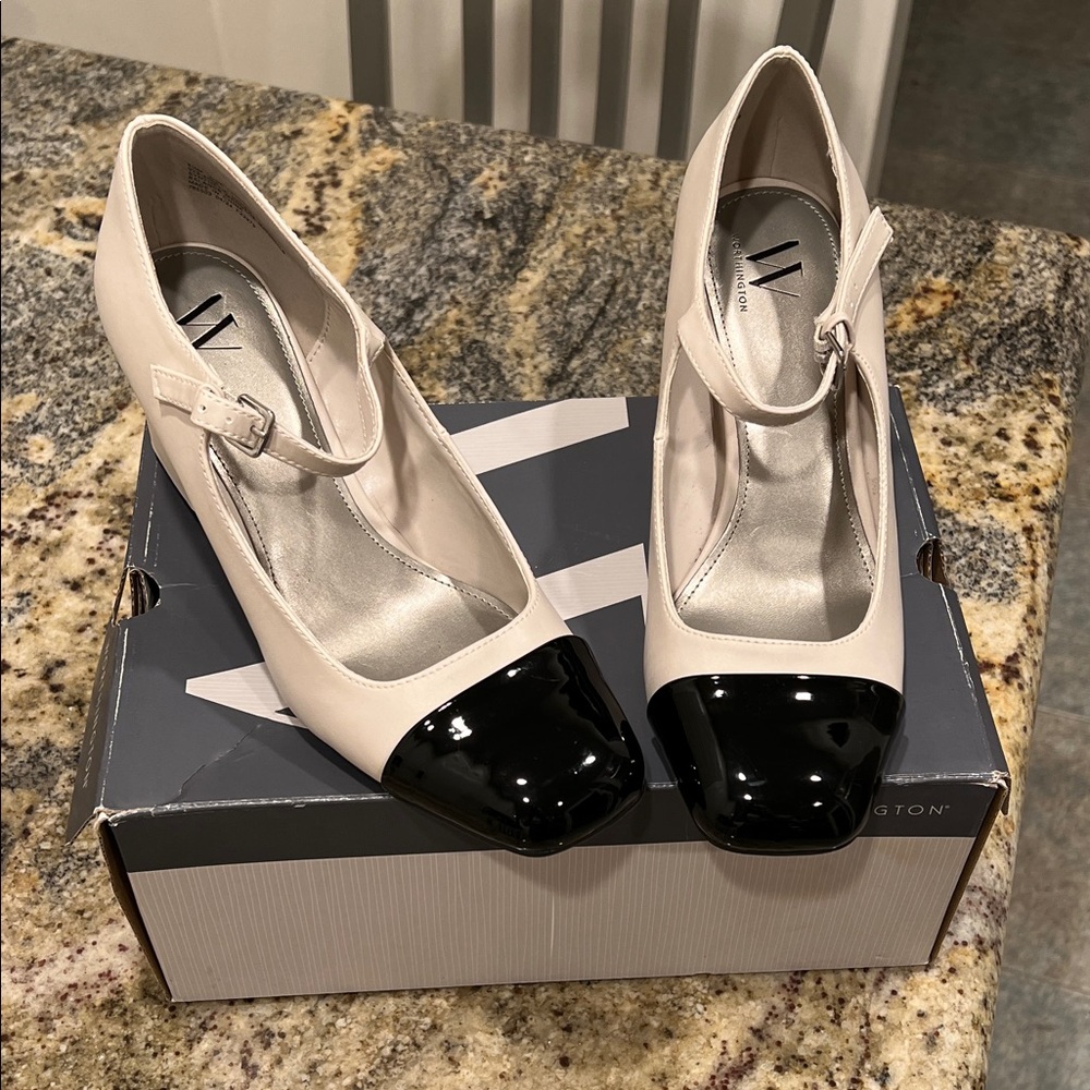Cream & Black MaryJanes